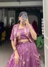 NNK1129 Tussar Silk Wedding Wear Lahenga With Blouse And Koti Wholesalers In Delhi